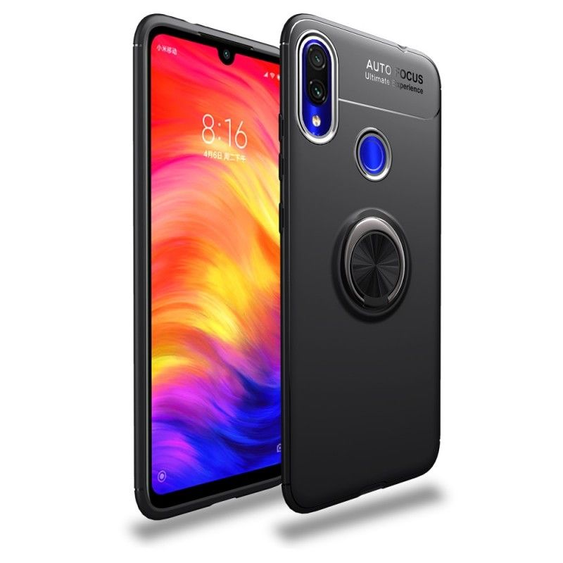 Case Kuoret Xiaomi Redmi Note 7 Punainen Musta Puhelinkuoret Pyörivä Rengas