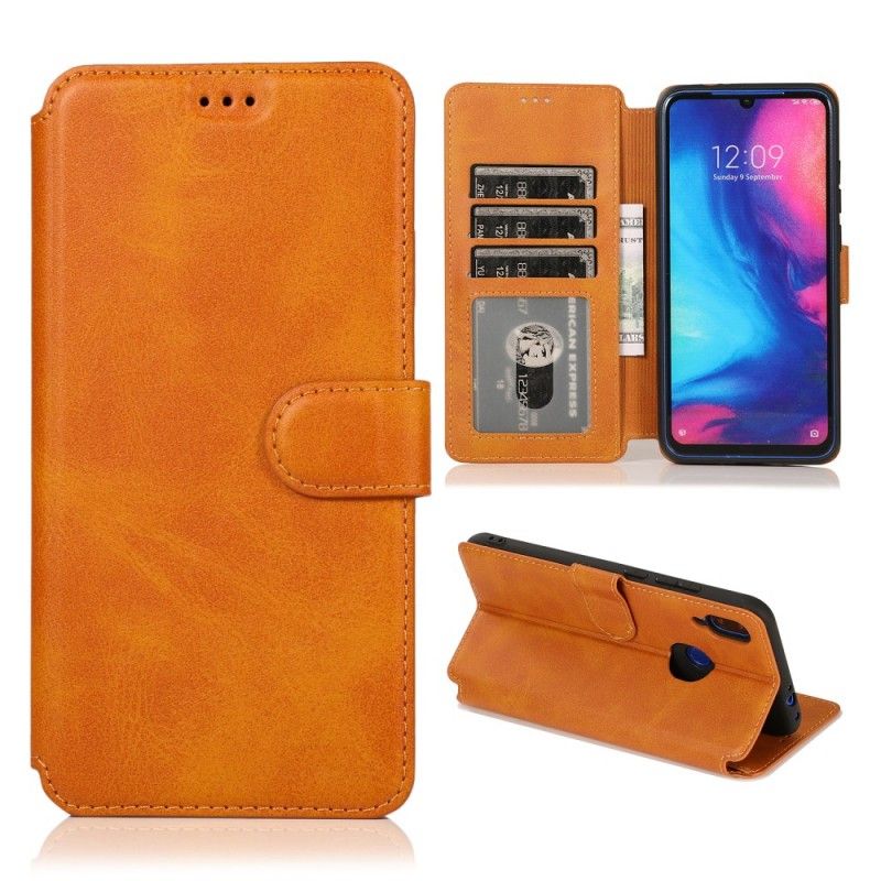 Flip Case Xiaomi Redmi Note 7 Tummansininen Musta Äärimmäinen Nahkaefekti