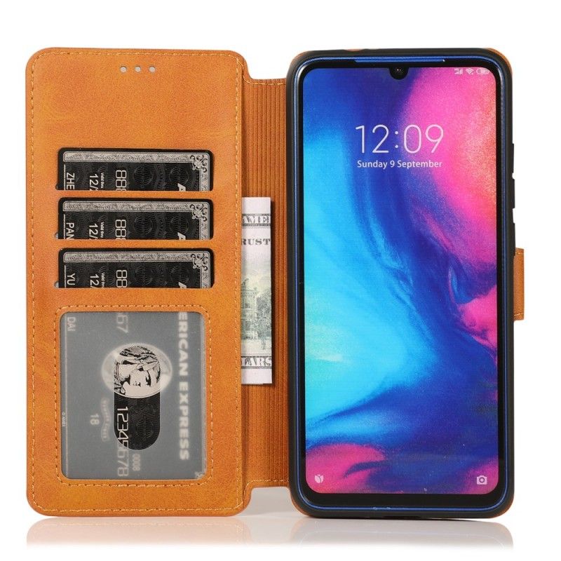 Flip Case Xiaomi Redmi Note 7 Tummansininen Musta Äärimmäinen Nahkaefekti