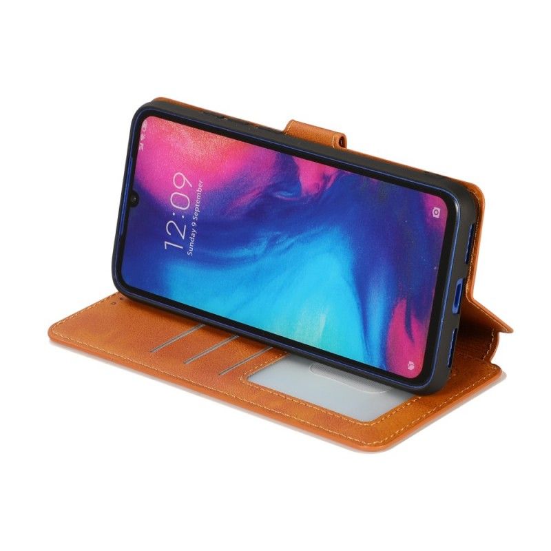 Flip Case Xiaomi Redmi Note 7 Tummansininen Musta Äärimmäinen Nahkaefekti