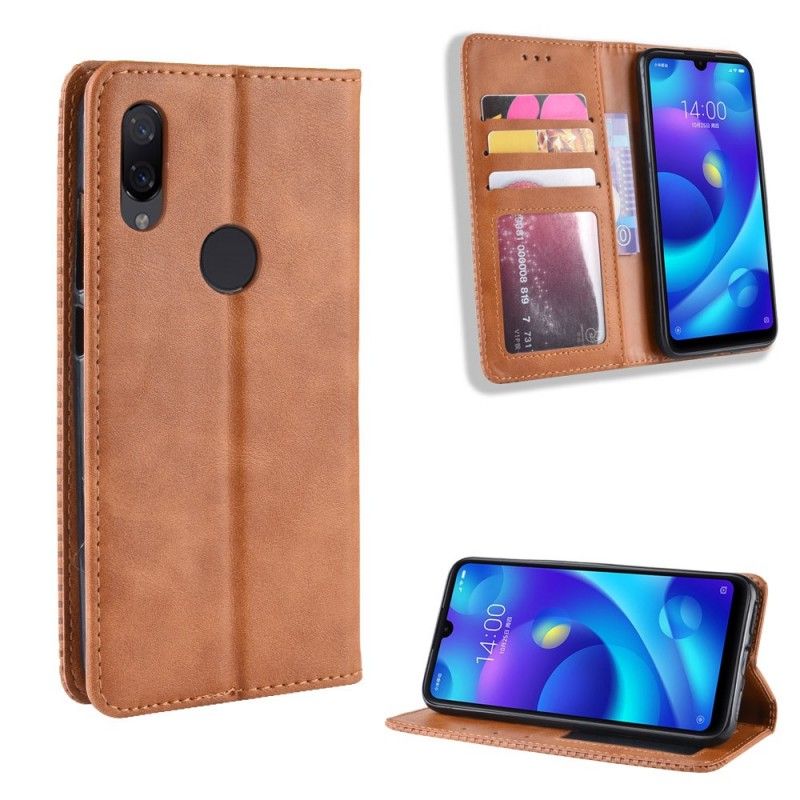 Flip Kotelot Xiaomi Redmi Note 7 Tummansininen Musta Tyylitelty Vintage-Nahkaefekti