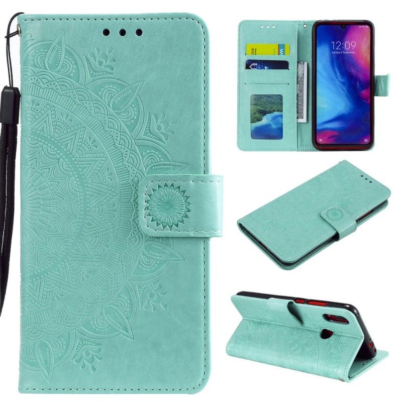 Kotelot Xiaomi Redmi Note 7 Magenta Harmaa Aurinko Mandala Suojakuori