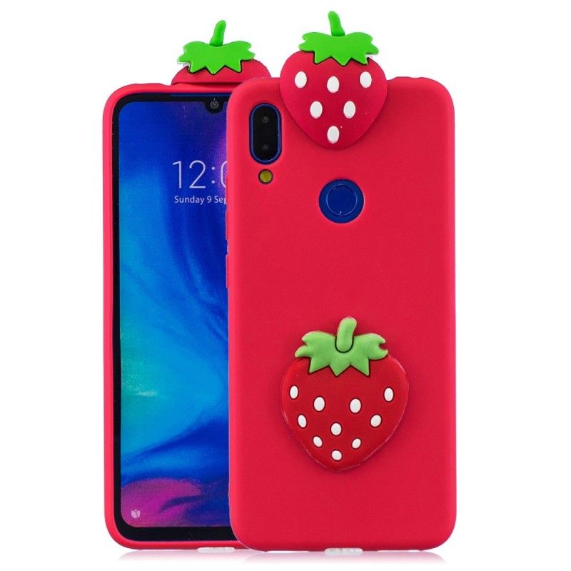 Kuori Xiaomi Redmi Note 7 3D Mansikka