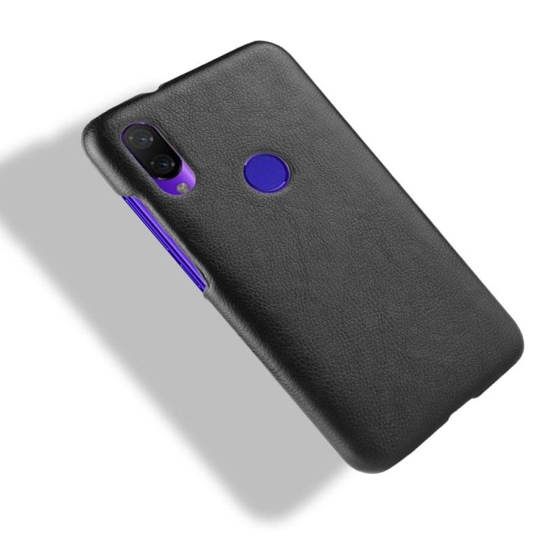 Kuori Xiaomi Redmi Note 7 Punainen Musta Litsi Nahkaa Suojakuori