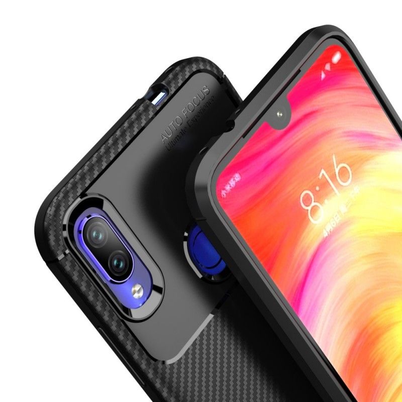 Kuori Xiaomi Redmi Note 7 Tummansininen Musta Joustava Hiilikuidun Rakenne Suojakuori