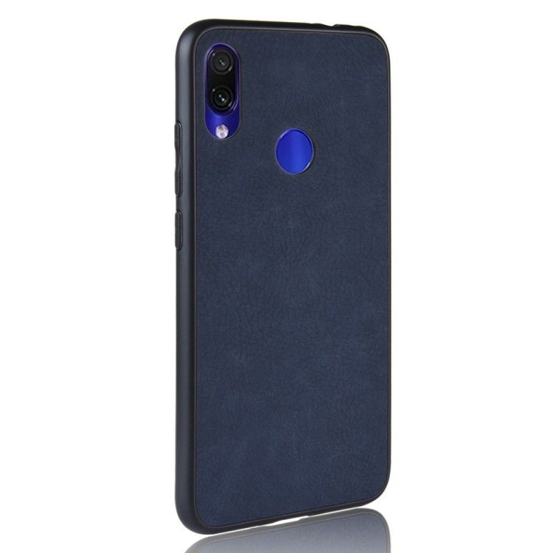 Kuori Xiaomi Redmi Note 7 Tummansininen Vintage-Tyylinen Nahkaefekti