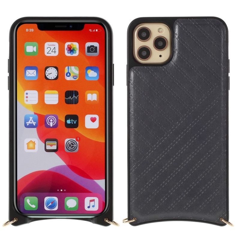 Case Kuoret iPhone 11 Pro Max Harmaa Musta Puhelinkuoret Muturaalisella Merkkijonolla