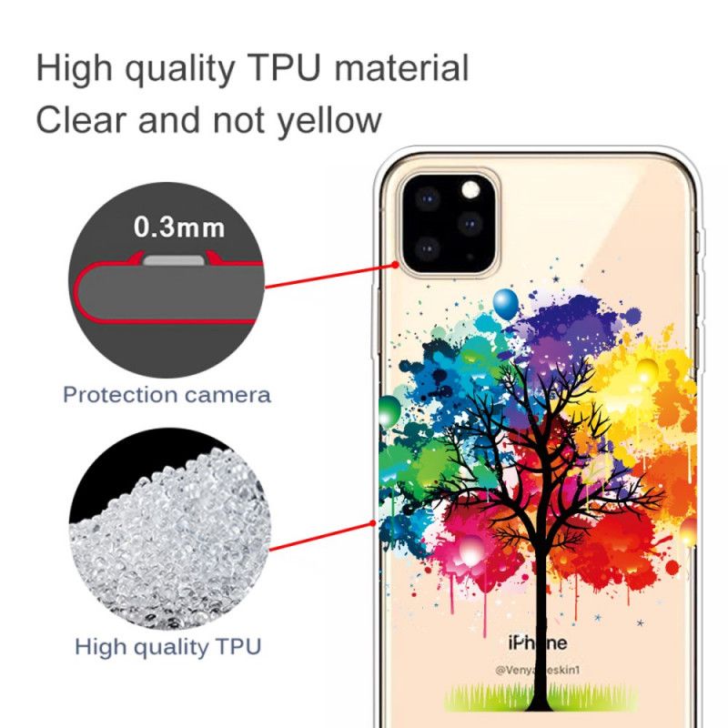 Case Kuoret iPhone 11 Pro Max Puhelinkuoret Läpinäkyvä Vesiväripuu