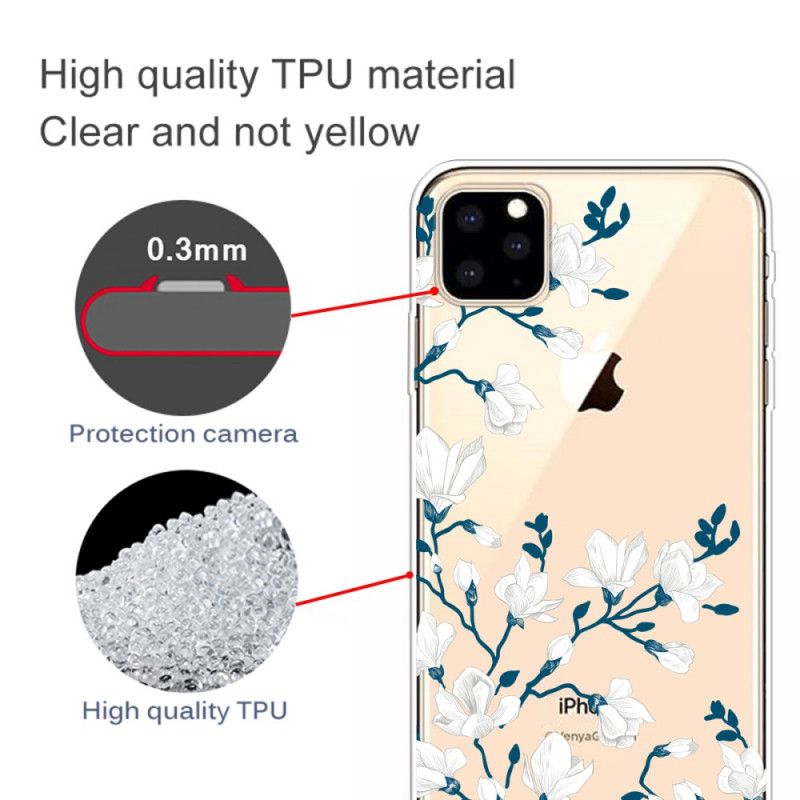 Case Kuoret iPhone 11 Pro Max Puhelinkuoret Valkoiset Kukat