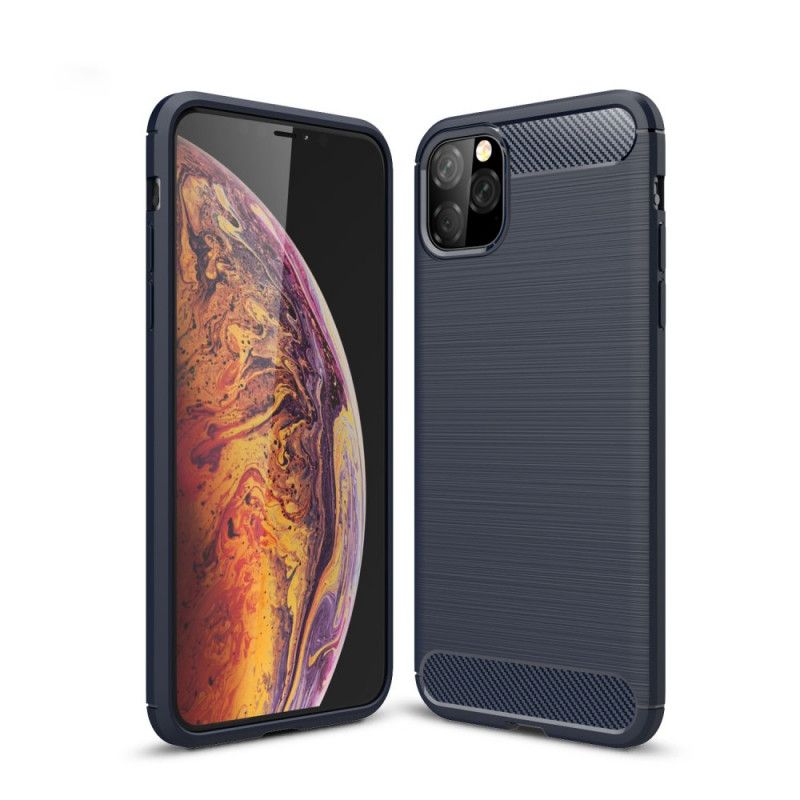 Case Kuoret iPhone 11 Pro Max Punainen Musta Puhelinkuoret Harjattu Hiilikuitu