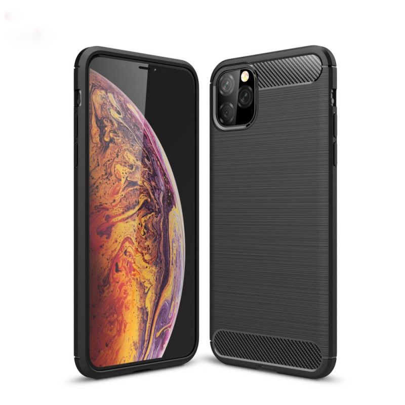 Case Kuoret iPhone 11 Pro Max Punainen Musta Puhelinkuoret Harjattu Hiilikuitu