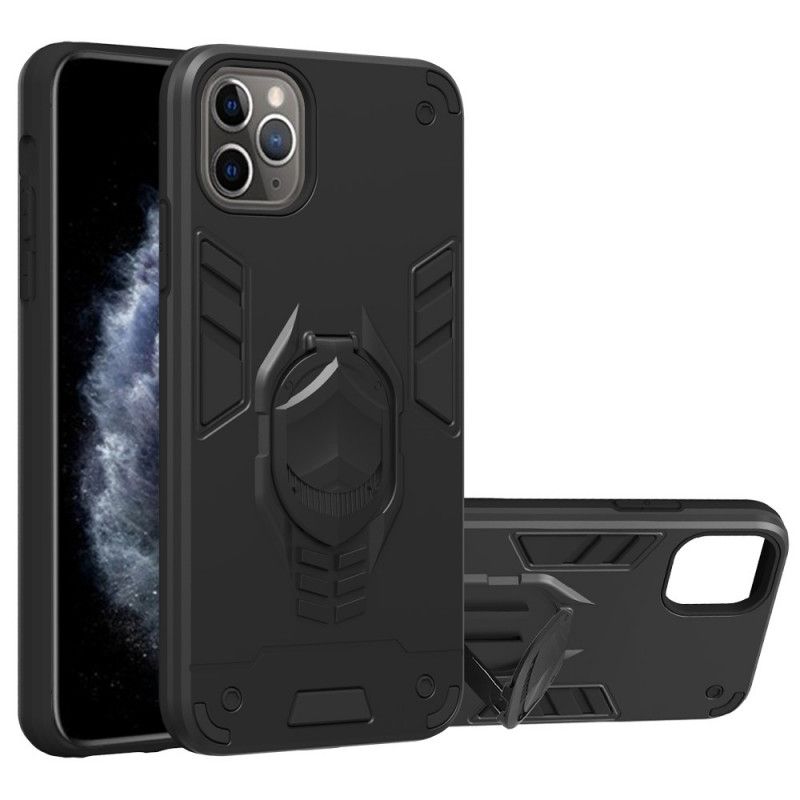 Case Kuoret iPhone 11 Pro Max Punainen Musta Puhelinkuoret Irrotettava Panssari Renkaanpidikkeellä