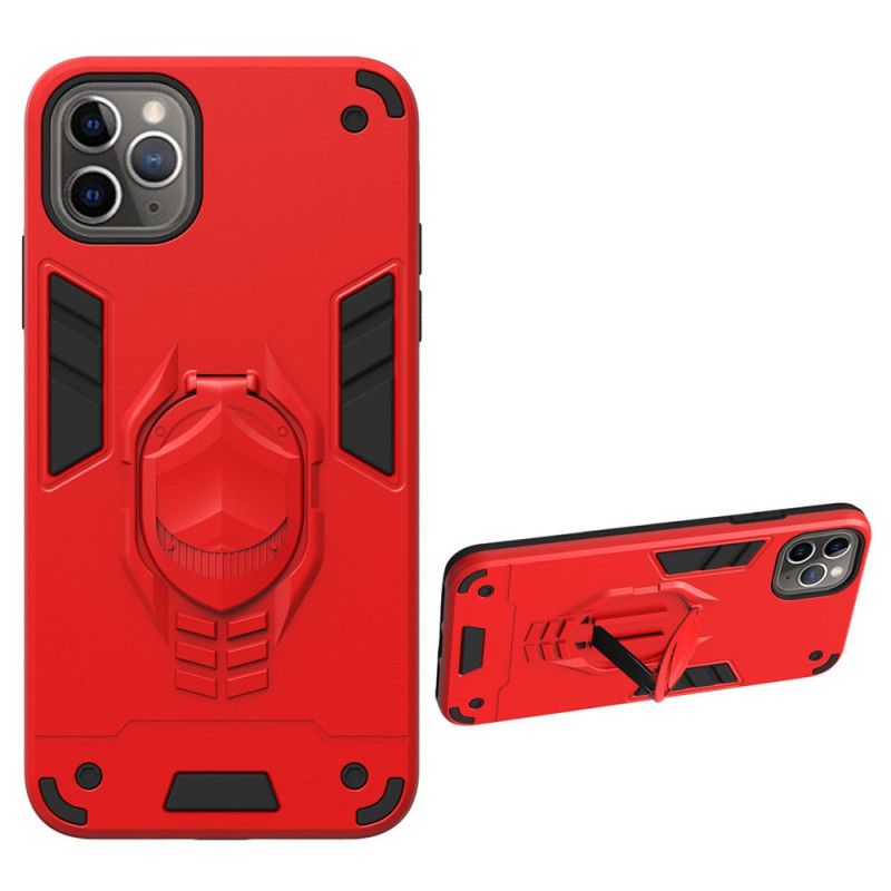 Case Kuoret iPhone 11 Pro Max Punainen Musta Puhelinkuoret Irrotettava Panssari Renkaanpidikkeellä