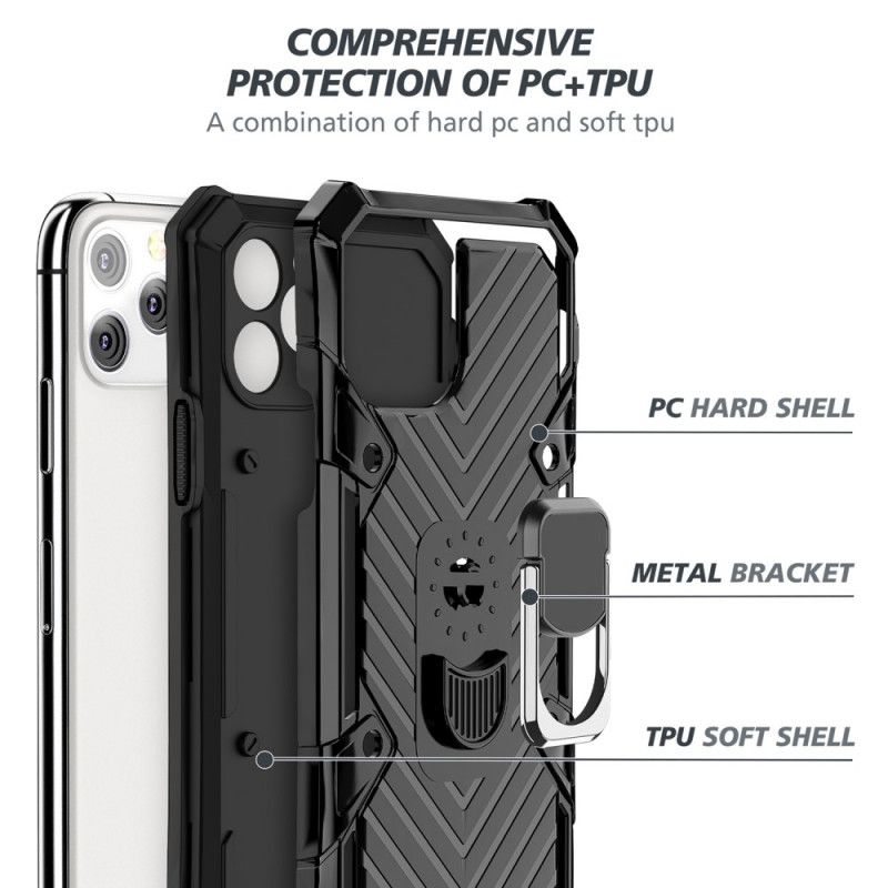 Case Kuoret iPhone 11 Pro Max Punainen Musta Puhelinkuoret Irrotettava Rengaspidike