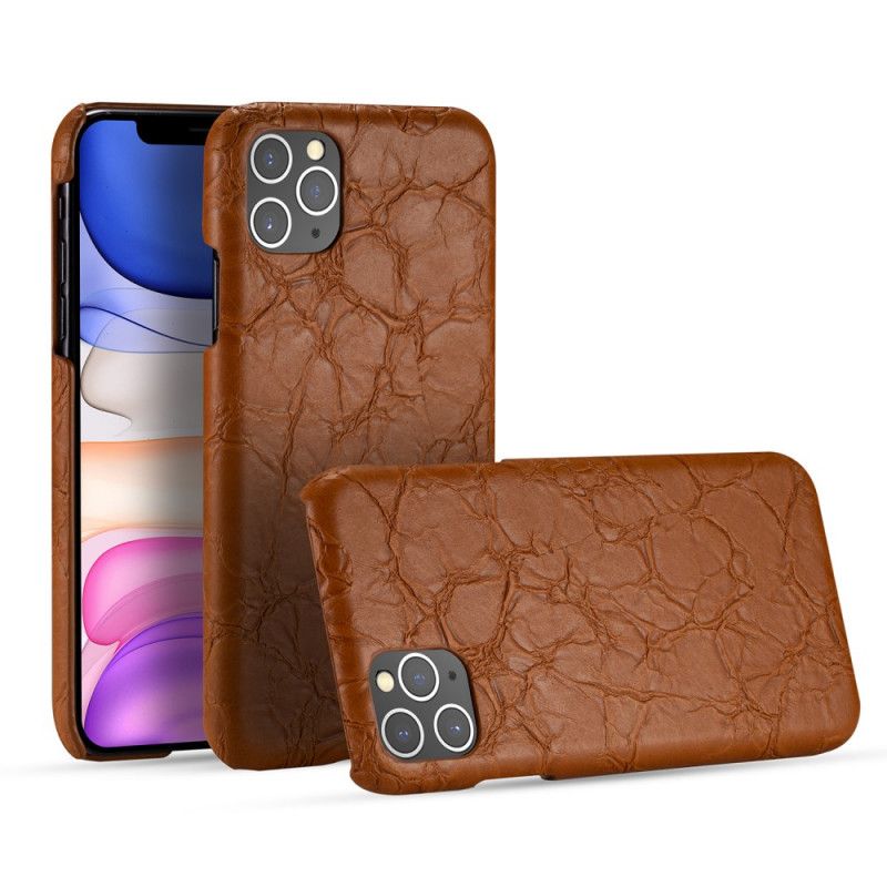 Case Kuoret iPhone 11 Pro Max Ruskea Musta Puhelinkuoret Krokotiilin Ihon Rakenne