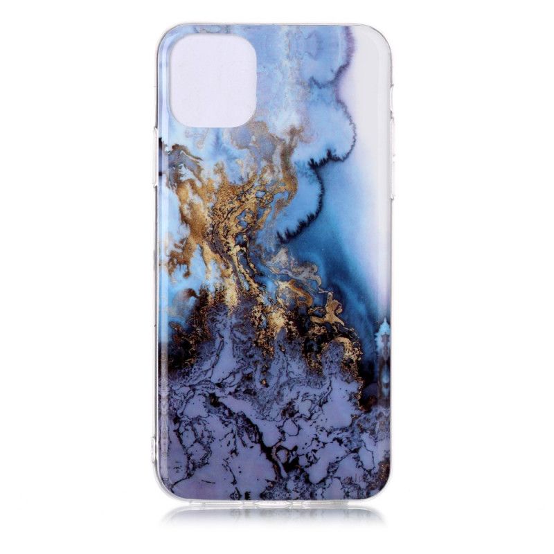 Case Kuoret iPhone 11 Pro Max Tummansininen Oranssi Puhelinkuoret Uskomaton Marmori