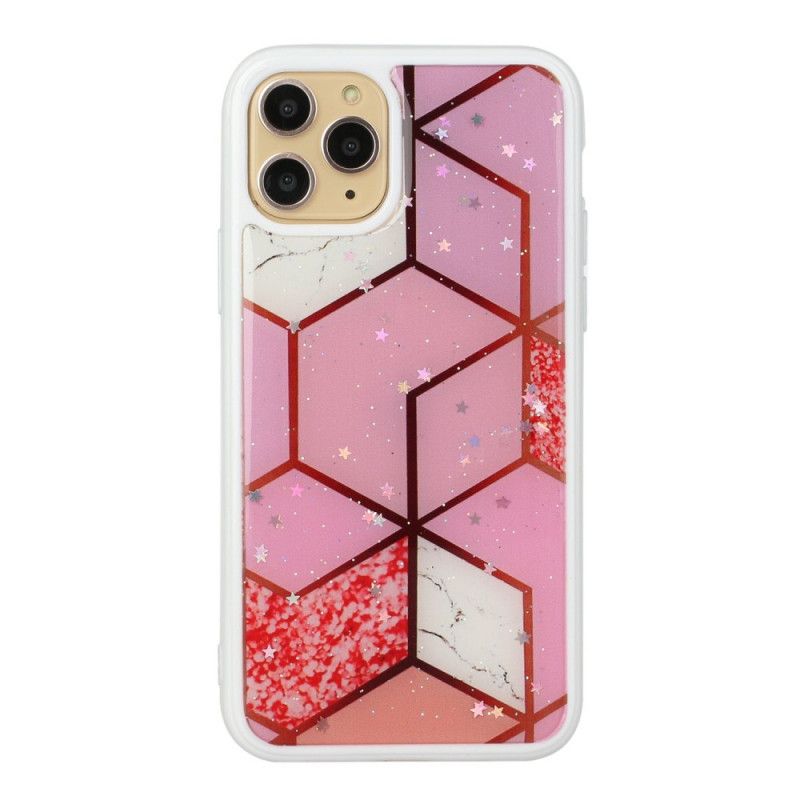 Case Kuoret iPhone 11 Pro Max Vaaleansininen Magenta Puhelinkuoret Silikoni- Ja Epoksimarmorimalli