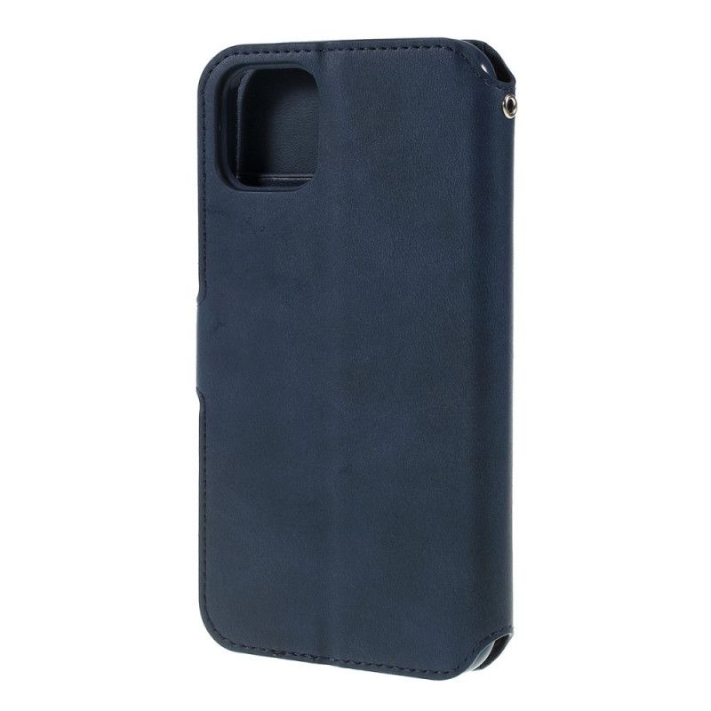 Flip Case iPhone 11 Pro Max Harmaa Musta Nahkaefekti Azns