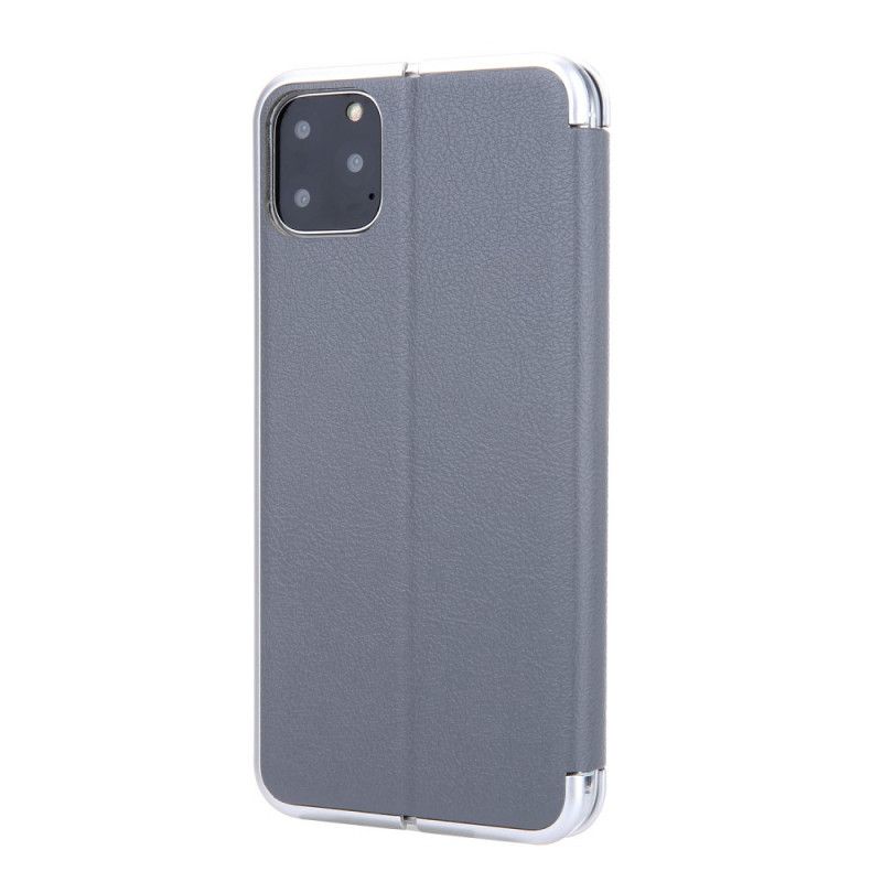 Flip Kotelot iPhone 11 Pro Max Kultainen Puhelinkuoret Tekonahka. Jossa Metalliset Reunat