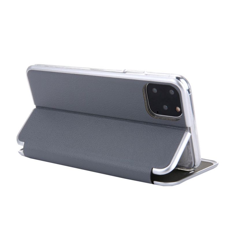 Flip Kotelot iPhone 11 Pro Max Kultainen Puhelinkuoret Tekonahka. Jossa Metalliset Reunat