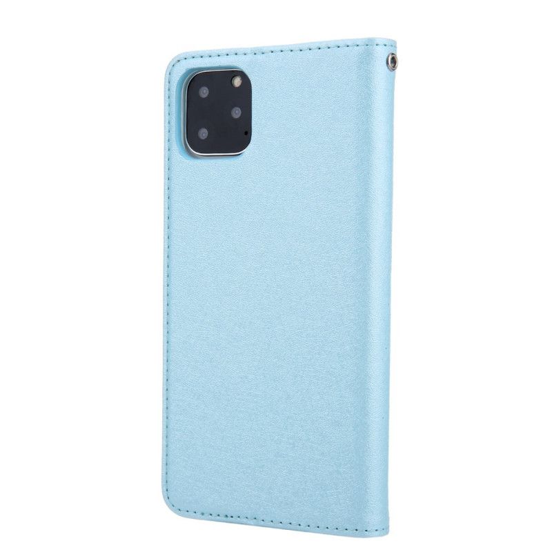 Flip Kotelot iPhone 11 Pro Max Kultainen Silkki Tekstuuri Nahkaefekti