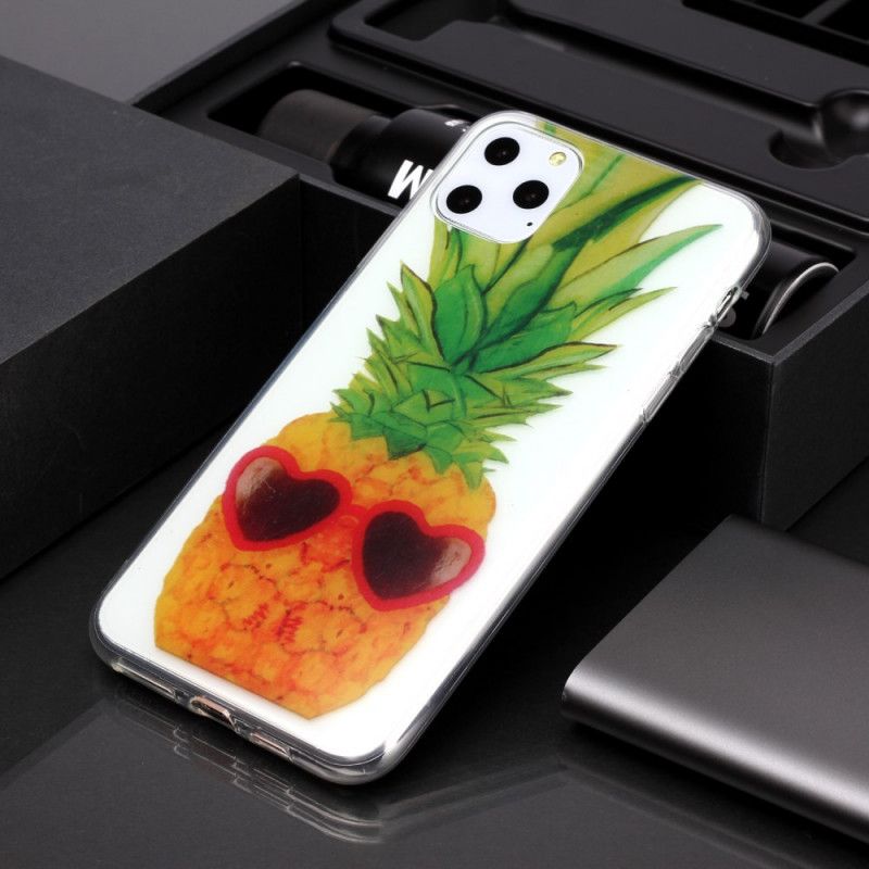 Kuori iPhone 11 Pro Max Läpinäkyvä Inkognito-Ananas Suojakuori