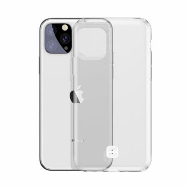 Kuori iPhone 11 Pro Max Läpinäkyvä Musta Läpinäkyvä Pohja Hihnalla