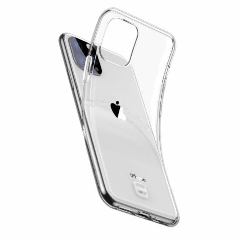 Kuori iPhone 11 Pro Max Läpinäkyvä Musta Läpinäkyvä Pohja Hihnalla