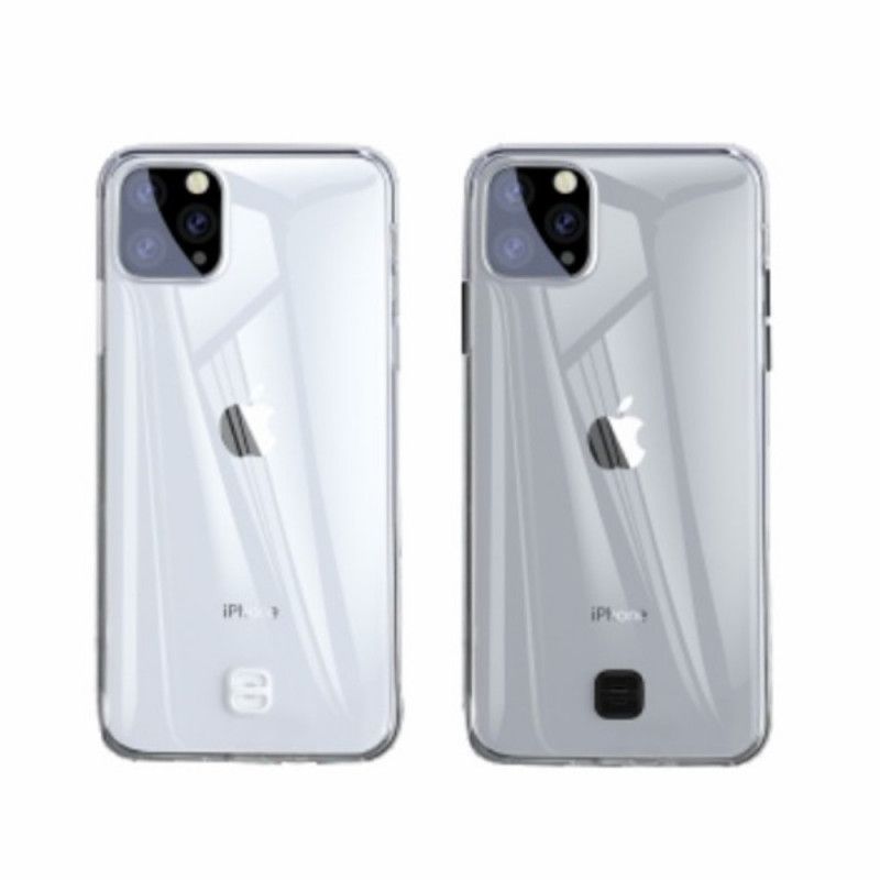 Kuori iPhone 11 Pro Max Läpinäkyvä Musta Läpinäkyvä Pohja Hihnalla