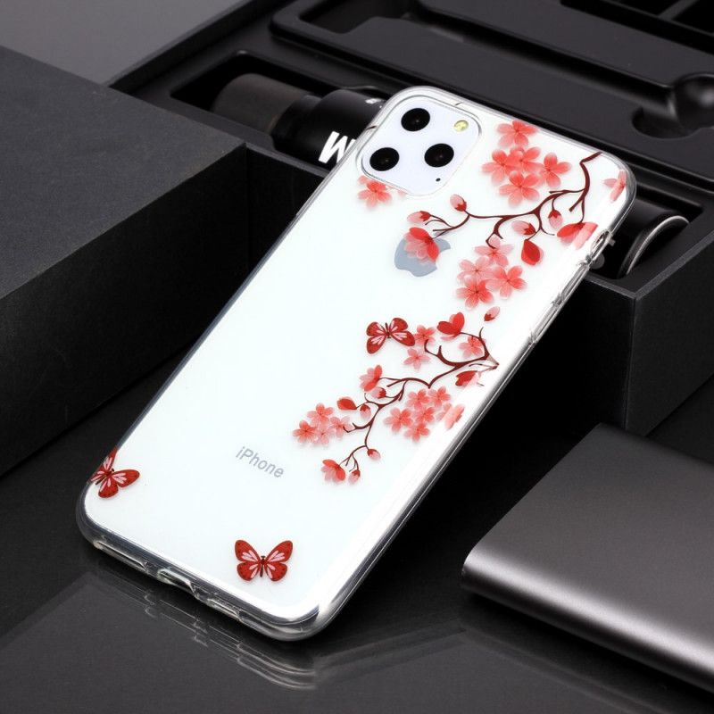 Kuori iPhone 11 Pro Max Läpinäkyvä Oksa Perhosilla