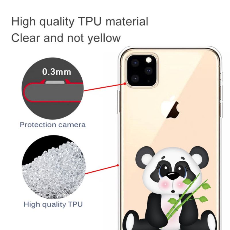 Kuori iPhone 11 Pro Max Läpinäkyvä Surullinen Panda