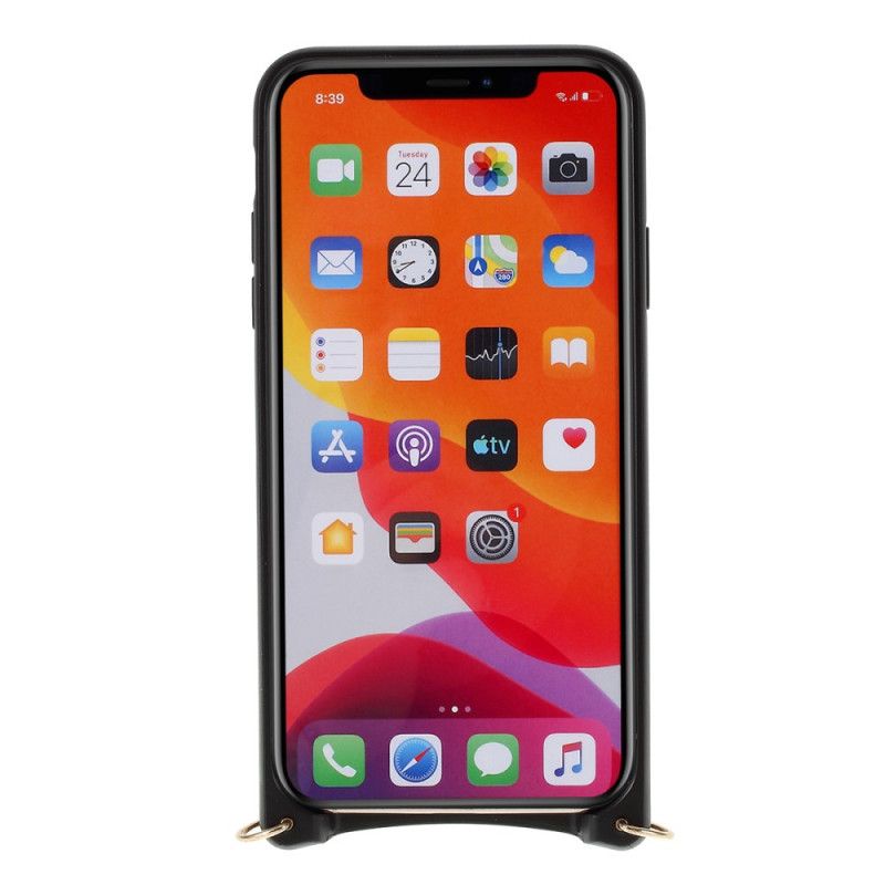 Kuori iPhone 11 Pro Max Punainen Musta Räikeä Muturaalisella Merkkijonolla Suojakuori