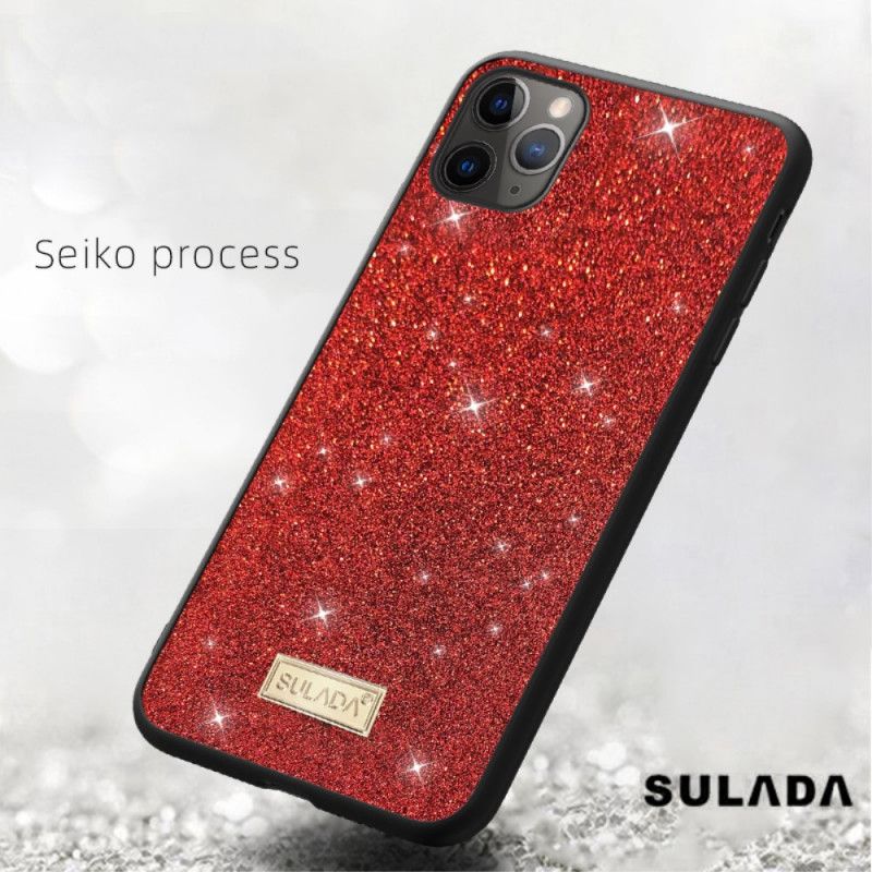 Kuori iPhone 11 Pro Max Punainen Musta Sulada Kimallus Suojakuori