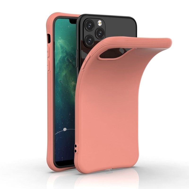 Kuori iPhone 11 Pro Max Punainen Musta Taipuisa Matto Silikoni