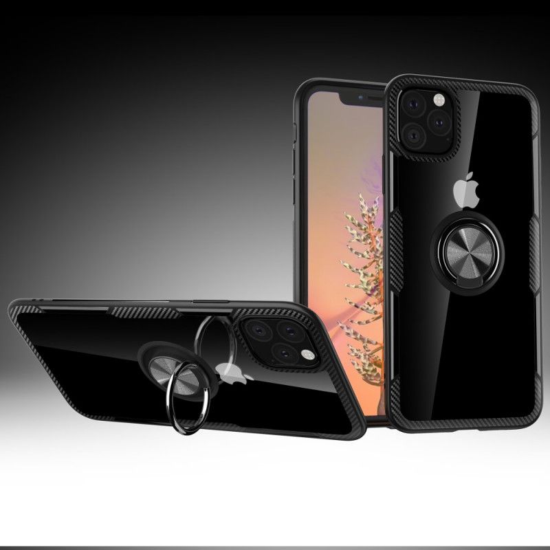 Kuori iPhone 11 Pro Max Punainen Musta Tukirengas. Jossa Metallireunaiset Reunat Suojakuori