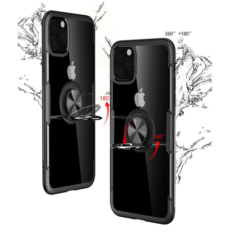 Kuori iPhone 11 Pro Max Punainen Musta Tukirengas. Jossa Metallireunaiset Reunat Suojakuori