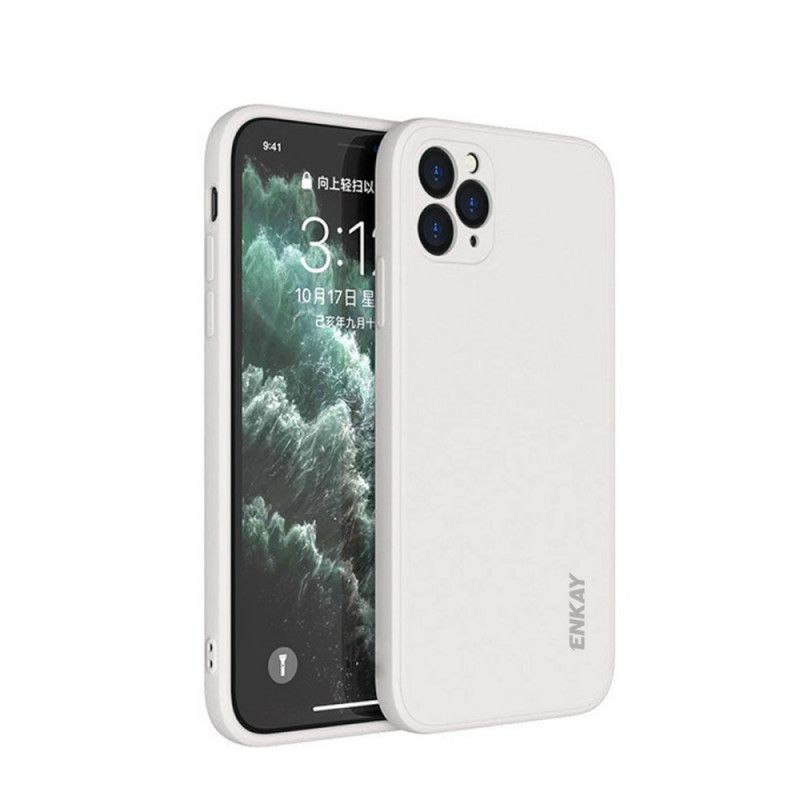 Kuori iPhone 11 Pro Max Valkoinen Musta Enkay Nestemäistä Silikonia