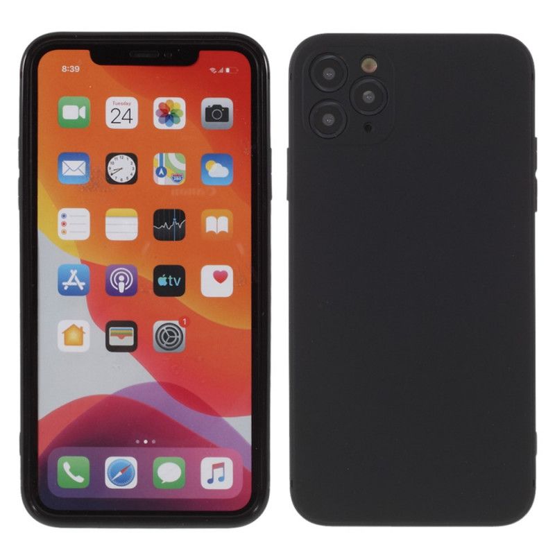 Kuori iPhone 11 Pro Max Valkoinen Musta Taipuisa Matto Silikoni