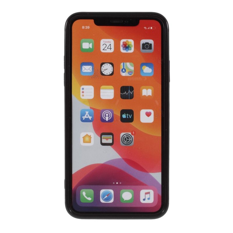 Kuori iPhone 11 Pro Max Valkoinen Musta Taipuisa Matto Silikoni