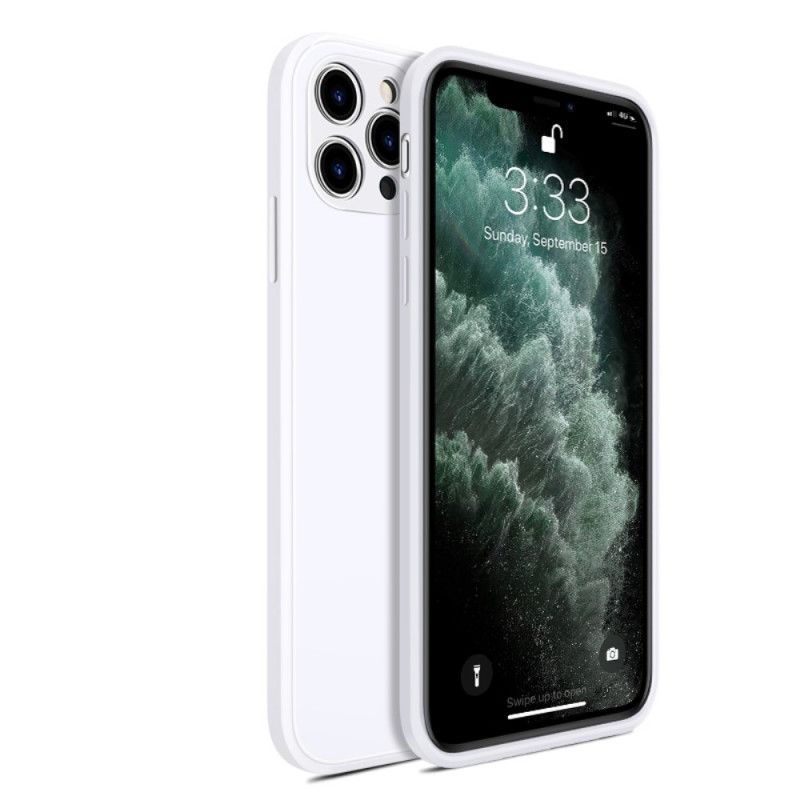 Kuori iPhone 11 Pro Max Valkoinen Musta X-Tason Nestemäinen Silikoni Suojakuori