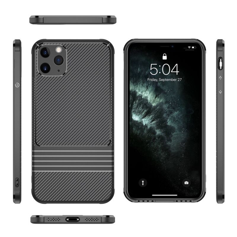 Kuori iPhone 11 Pro Max Vihreä Musta Leeu-Hiilikuitu