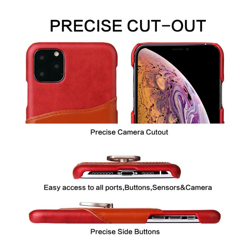 Kuori iPhone 11 Pro Max Vihreä Punainen Kovempi Shann-Kortin Pidike Ja Tukirengas