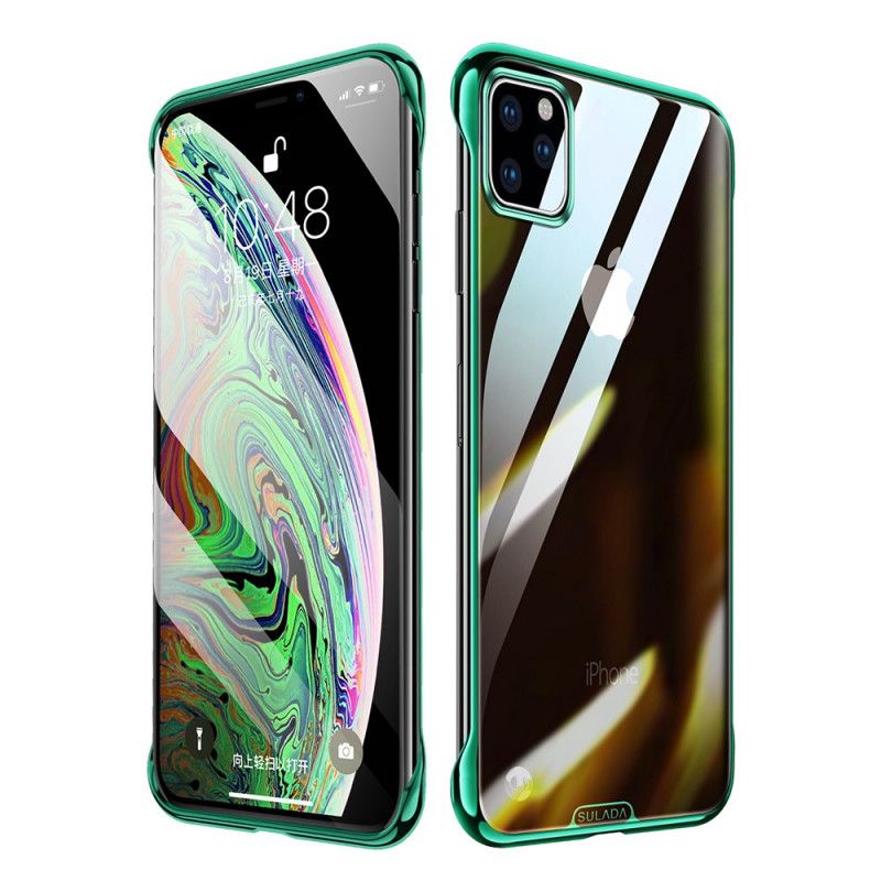 Kuori iPhone 11 Pro Max Vihreä Punainen Läpinäkyvä Sulada- Ja Metallivaikutus Suojakuori