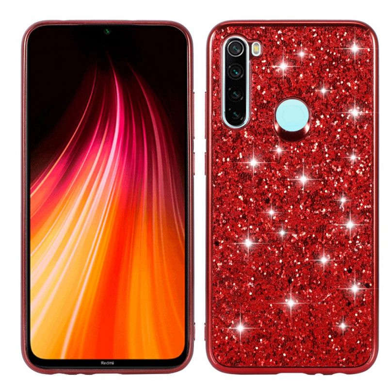 Case Kuoret Xiaomi Redmi Note 8 Punainen Musta Puhelinkuoret Olen Kimalteleva