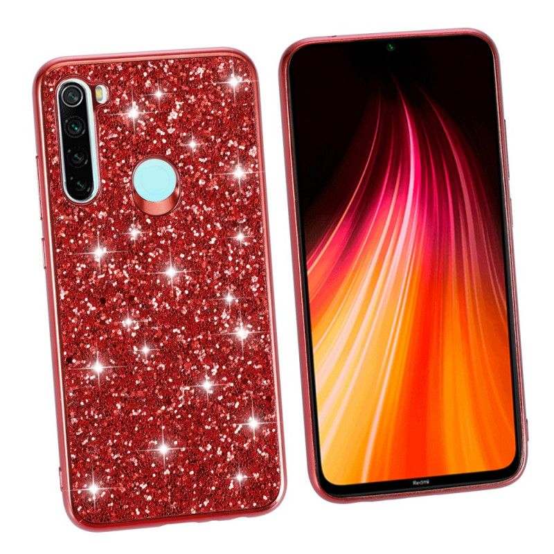 Case Kuoret Xiaomi Redmi Note 8 Punainen Musta Puhelinkuoret Olen Kimalteleva