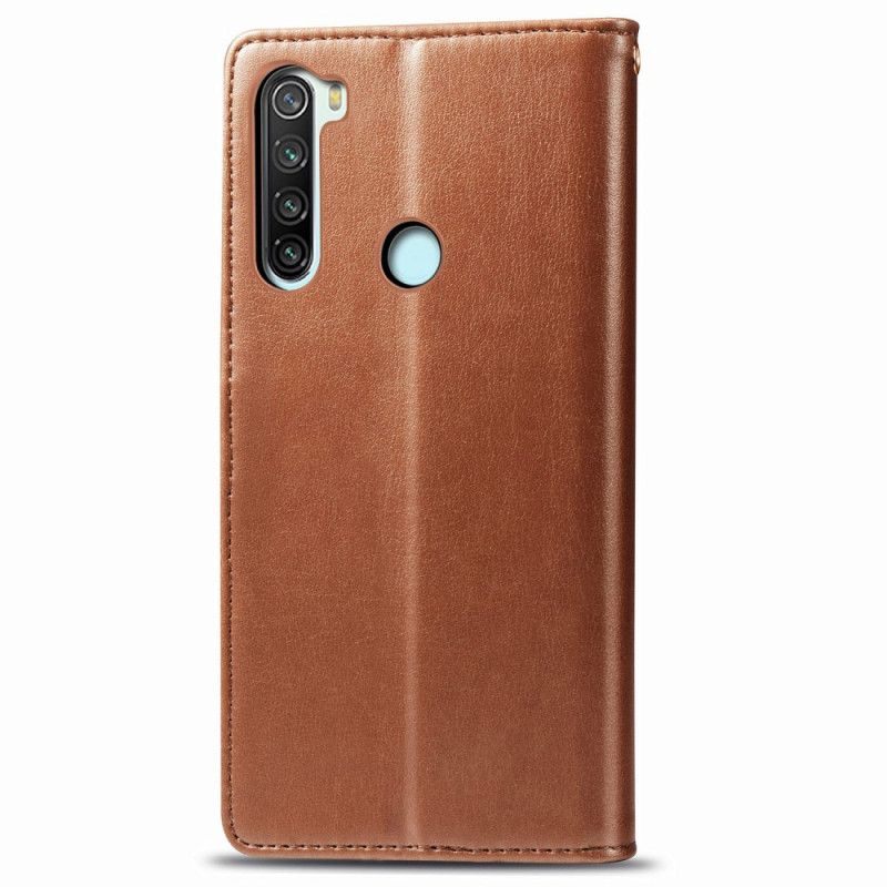 Kotelot Xiaomi Redmi Note 8 Punainen Musta Tekonahkaa Ja Vintage Lukko Suojakuori