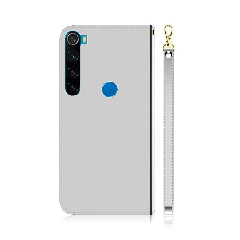 Kotelot Xiaomi Redmi Note 8 Valkoinen Musta Keinonahkainen Peilin Suojus