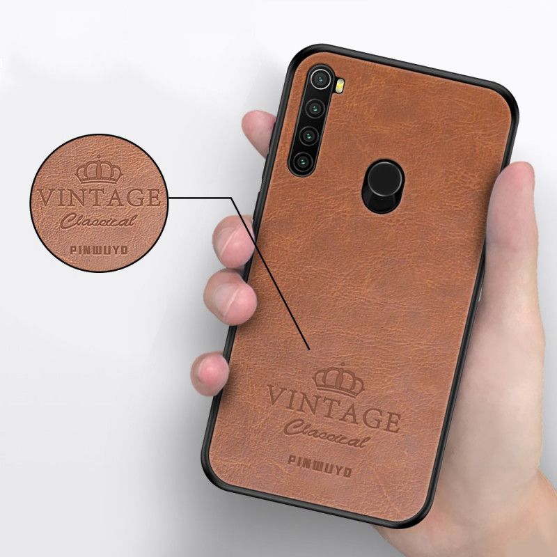 Kuori Xiaomi Redmi Note 8 Magenta Musta Vintage Pinwuyo-Nahkaefekti Suojakuori