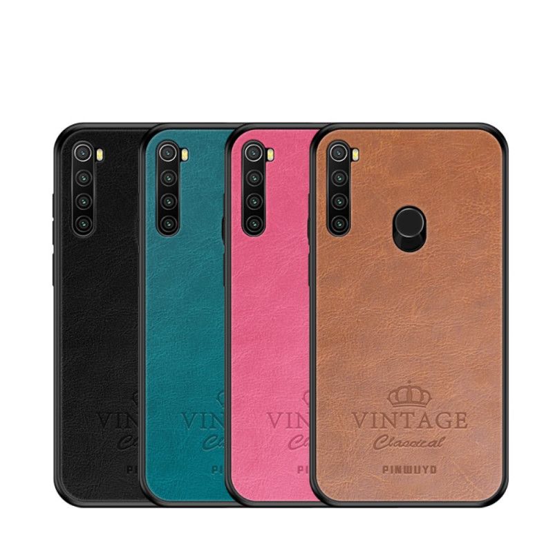 Kuori Xiaomi Redmi Note 8 Magenta Musta Vintage Pinwuyo-Nahkaefekti Suojakuori