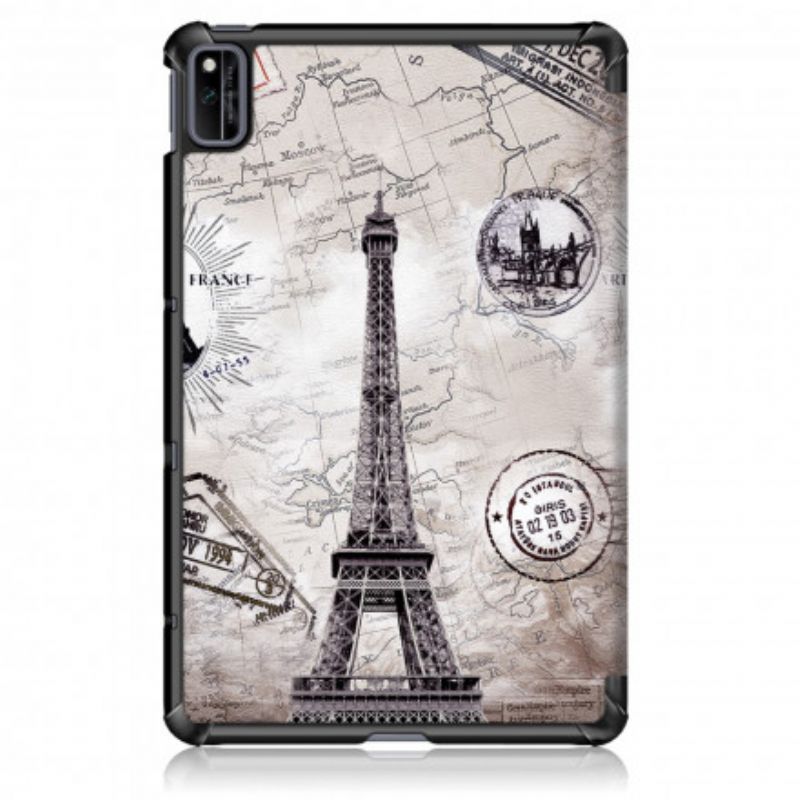 Vahvistettu Smart Case Huawei Matepad New Eiffel Tower Retro